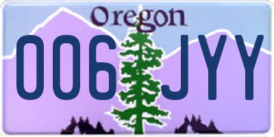 OR license plate 006JYY