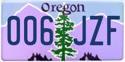 OR license plate 006JZF
