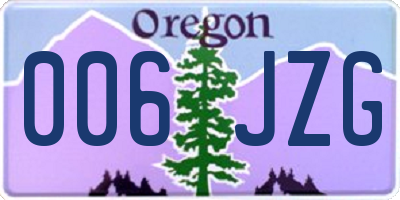 OR license plate 006JZG