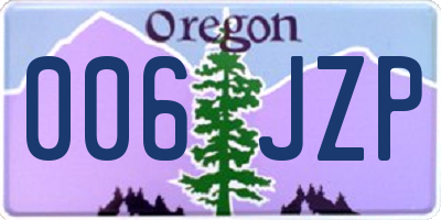 OR license plate 006JZP