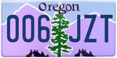 OR license plate 006JZT