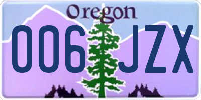 OR license plate 006JZX
