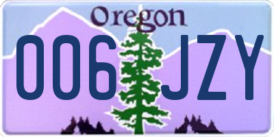 OR license plate 006JZY