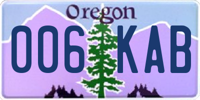 OR license plate 006KAB