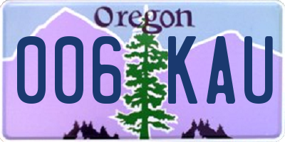 OR license plate 006KAU