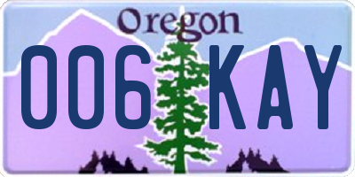 OR license plate 006KAY