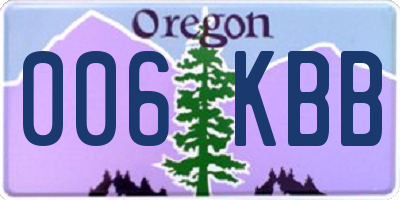 OR license plate 006KBB