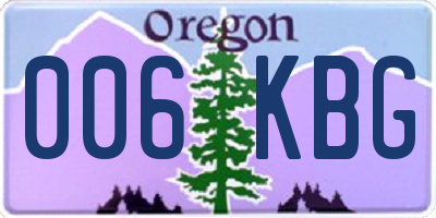 OR license plate 006KBG
