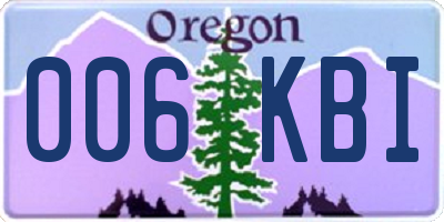 OR license plate 006KBI