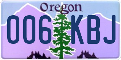 OR license plate 006KBJ