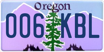 OR license plate 006KBL