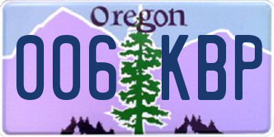 OR license plate 006KBP
