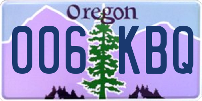 OR license plate 006KBQ