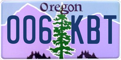OR license plate 006KBT
