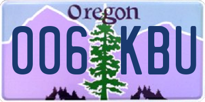 OR license plate 006KBU