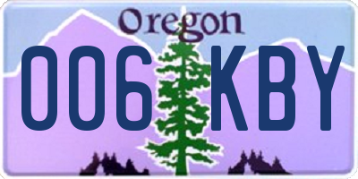 OR license plate 006KBY