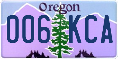 OR license plate 006KCA