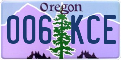 OR license plate 006KCE