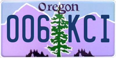 OR license plate 006KCI