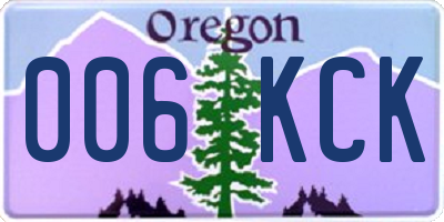 OR license plate 006KCK