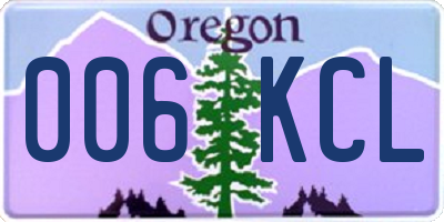 OR license plate 006KCL