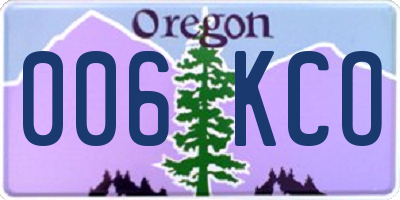 OR license plate 006KCO