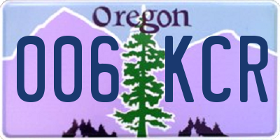 OR license plate 006KCR