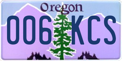 OR license plate 006KCS
