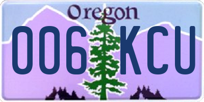 OR license plate 006KCU