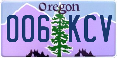 OR license plate 006KCV