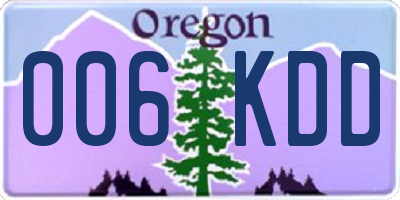 OR license plate 006KDD