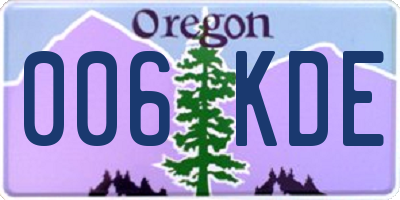 OR license plate 006KDE