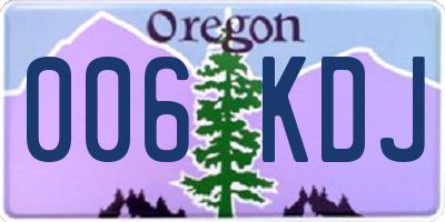 OR license plate 006KDJ
