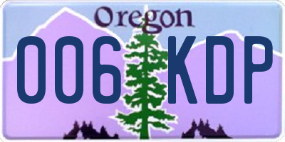 OR license plate 006KDP