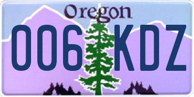 OR license plate 006KDZ