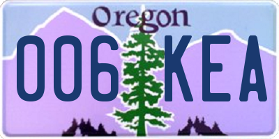 OR license plate 006KEA