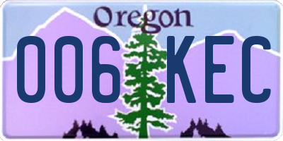 OR license plate 006KEC