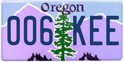 OR license plate 006KEE