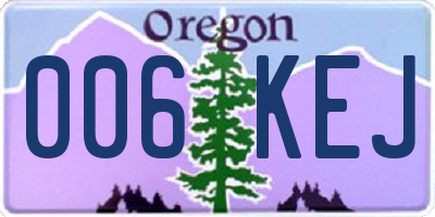 OR license plate 006KEJ