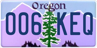 OR license plate 006KEQ