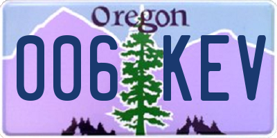 OR license plate 006KEV