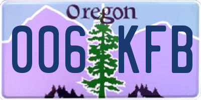 OR license plate 006KFB