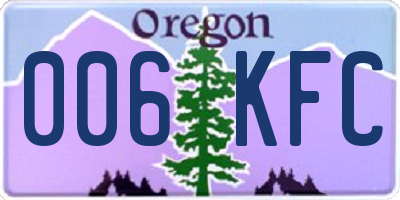 OR license plate 006KFC