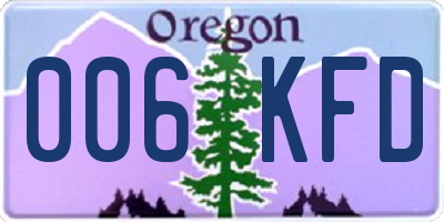 OR license plate 006KFD