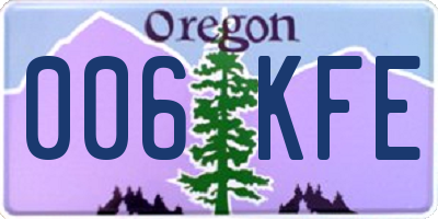 OR license plate 006KFE