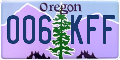 OR license plate 006KFF