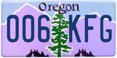 OR license plate 006KFG