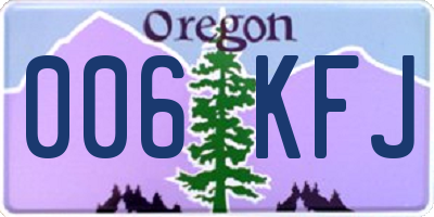 OR license plate 006KFJ