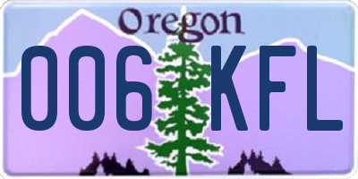 OR license plate 006KFL