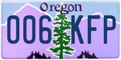 OR license plate 006KFP